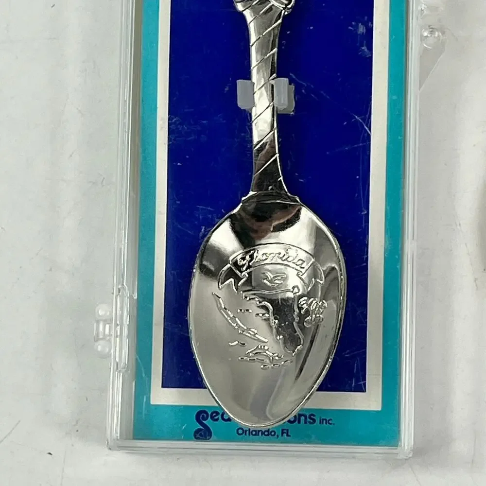 Vtg Souvenir Collector Spoon x7 Lot Georgia Florida Charleston Stone Mountain SC